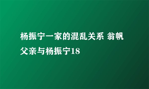 杨振宁一家的混乱关系 翁帆父亲与杨振宁18