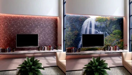 怎样做电视墙壁纸效果图