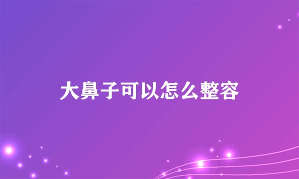 大鼻子可以怎么整容