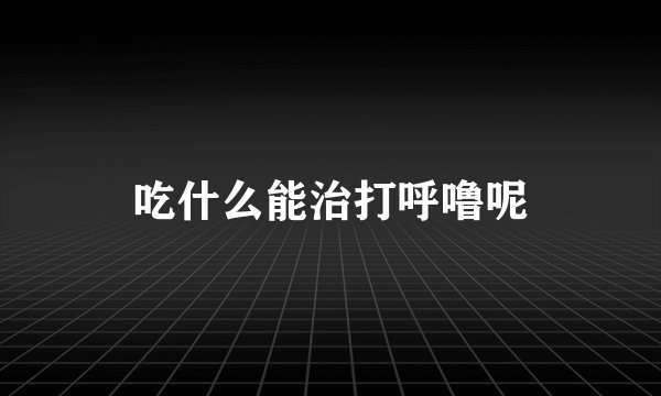 吃什么能治打呼噜呢