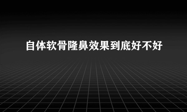 自体软骨隆鼻效果到底好不好