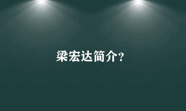 梁宏达简介？