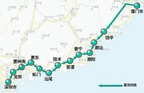 厦深高铁线路图？
