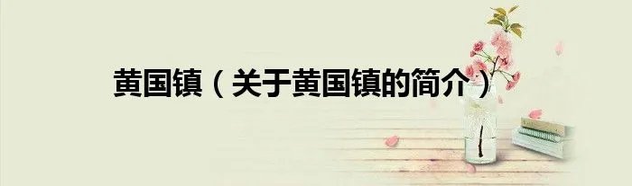 黄国镇（关于黄国镇的简介）
