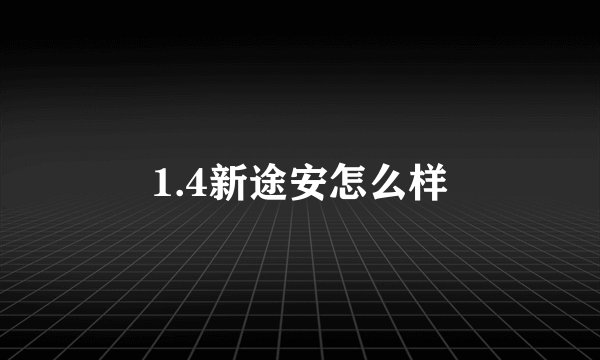 1.4新途安怎么样