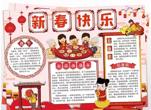 猪年手抄新年报 新年手抄报图片大全猪年2019