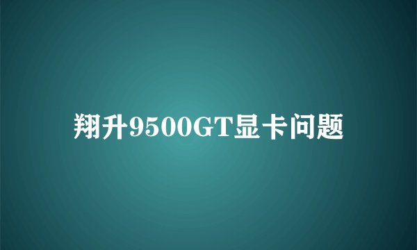 翔升9500GT显卡问题