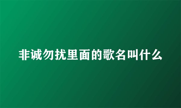 非诚勿扰里面的歌名叫什么
