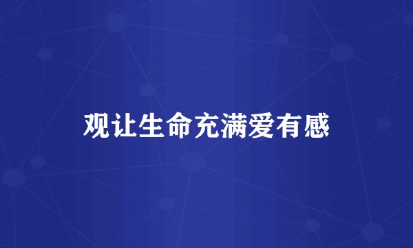 观让生命充满爱有感