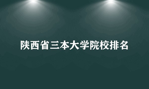 陕西省三本大学院校排名