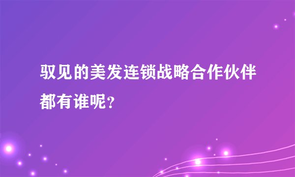 驭见的美发连锁战略合作伙伴都有谁呢？