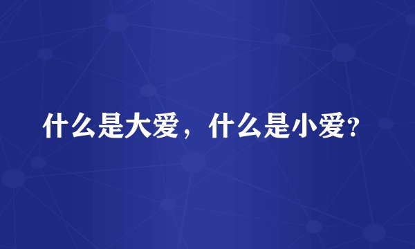 什么是大爱，什么是小爱？