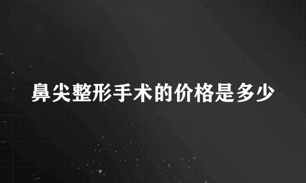 鼻尖整形手术的价格是多少
