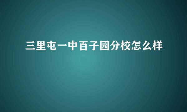 三里屯一中百子园分校怎么样