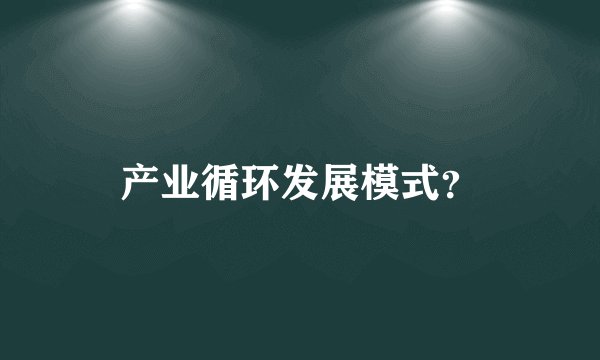 产业循环发展模式？