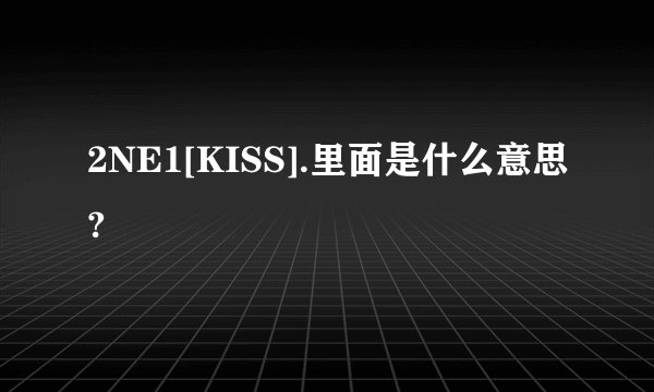 2NE1[KISS].里面是什么意思?