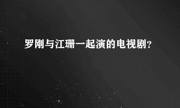 罗刚与江珊一起演的电视剧？