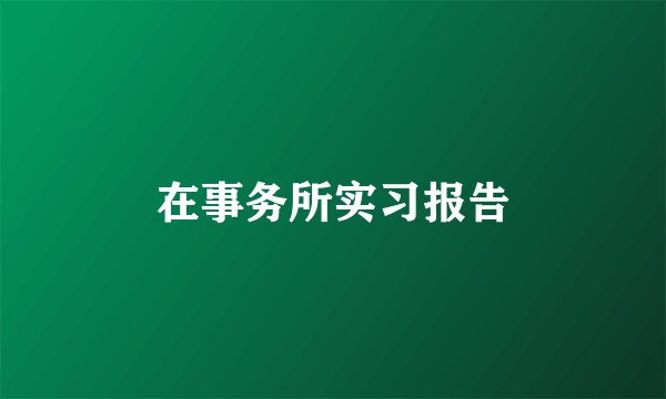 在事务所实习报告