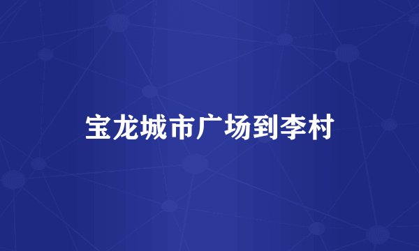 宝龙城市广场到李村