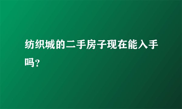 纺织城的二手房子现在能入手吗？