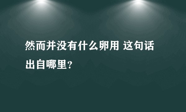 然而并没有什么卵用 这句话出自哪里？