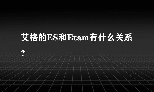 艾格的ES和Etam有什么关系？