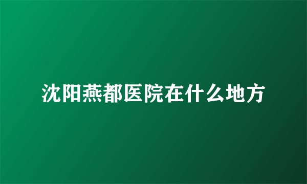 沈阳燕都医院在什么地方