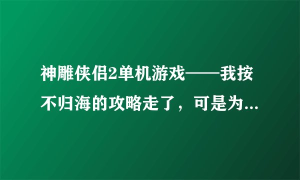 神雕侠侣2单机游戏——我按不归海的攻略走了，可是为啥结果又成了刚进不归海时候的模样了（在船上）？