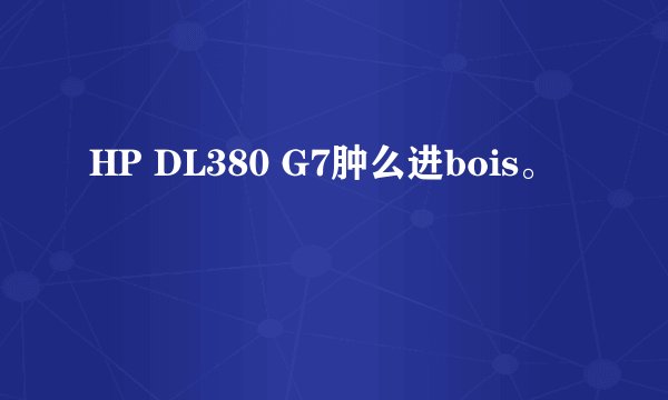 HP DL380 G7肿么进bois。