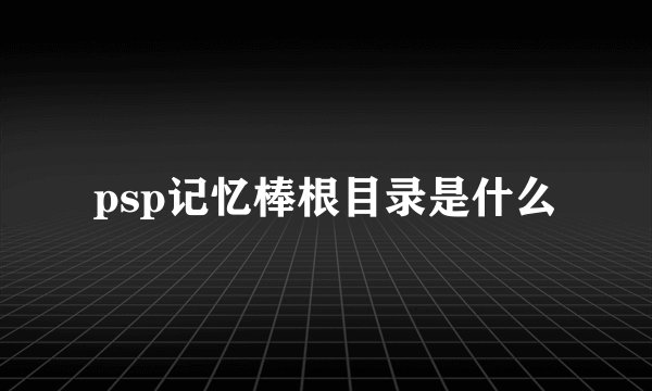 psp记忆棒根目录是什么