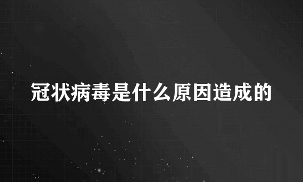 冠状病毒是什么原因造成的