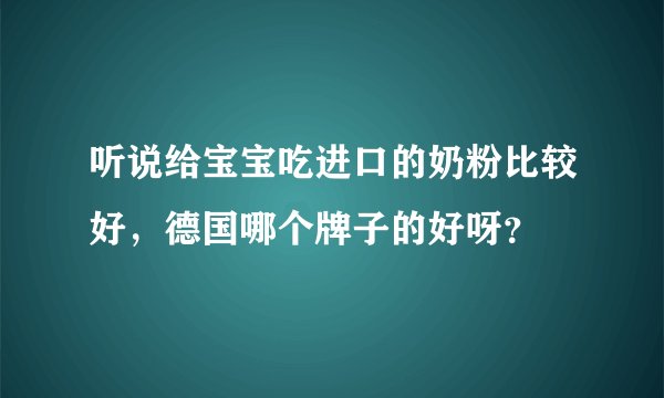 听说给宝宝吃进口的奶粉比较好，德国哪个牌子的好呀？