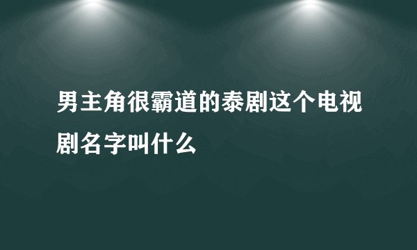 男主角很霸道的泰剧这个电视剧名字叫什么
