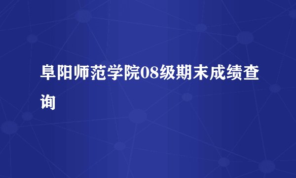 阜阳师范学院08级期末成绩查询