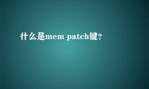 什么是mem patch键？