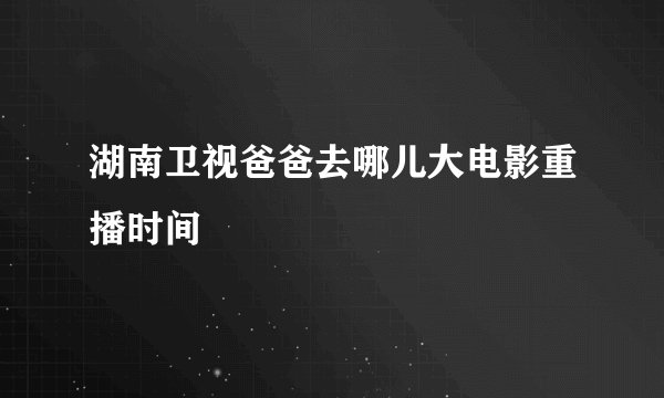 湖南卫视爸爸去哪儿大电影重播时间