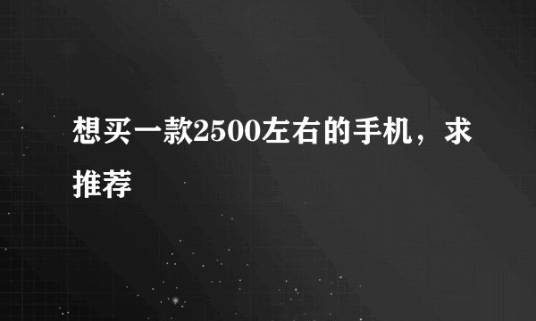 想买一款2500左右的手机，求推荐