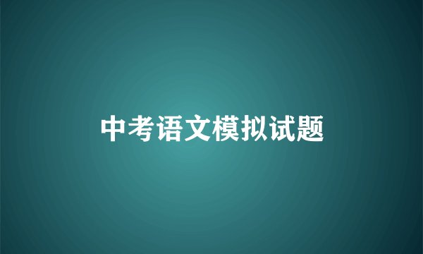 中考语文模拟试题