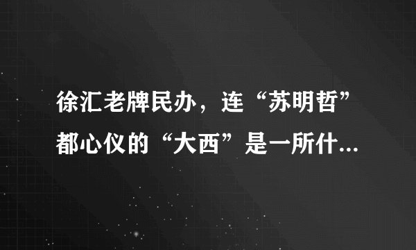徐汇老牌民办，连“苏明哲”都心仪的“大西”是一所什么样的学校？