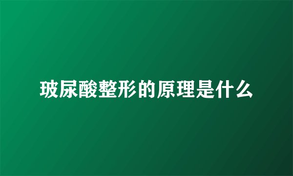 玻尿酸整形的原理是什么