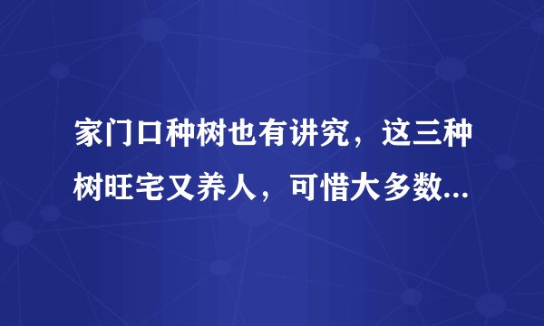 家门口种树也有讲究，这三种树旺宅又养人，可惜大多数人都不知道