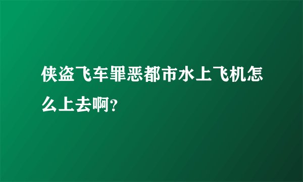 侠盗飞车罪恶都市水上飞机怎么上去啊？