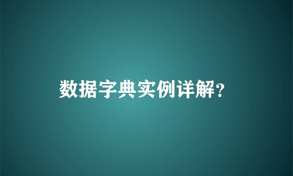 数据字典实例详解？