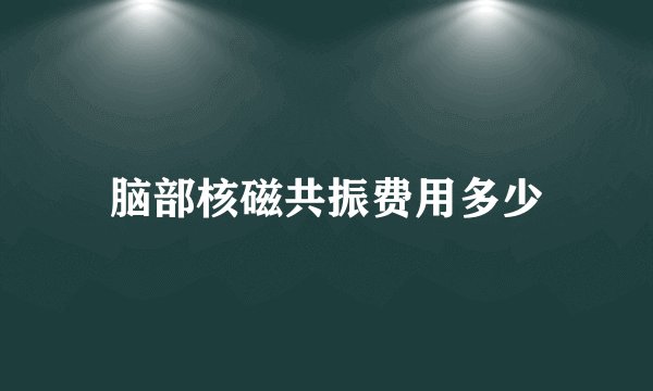 脑部核磁共振费用多少