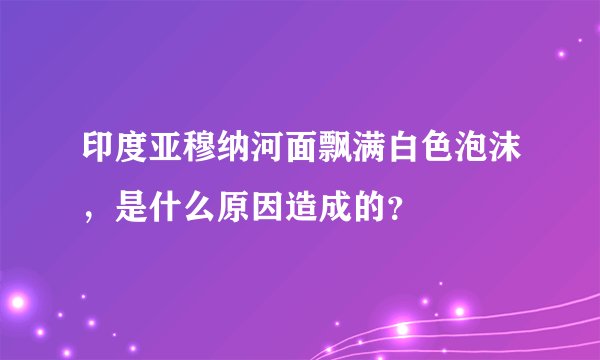 印度亚穆纳河面飘满白色泡沫，是什么原因造成的？
