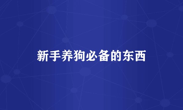 新手养狗必备的东西