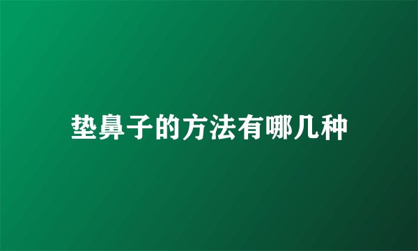 垫鼻子的方法有哪几种