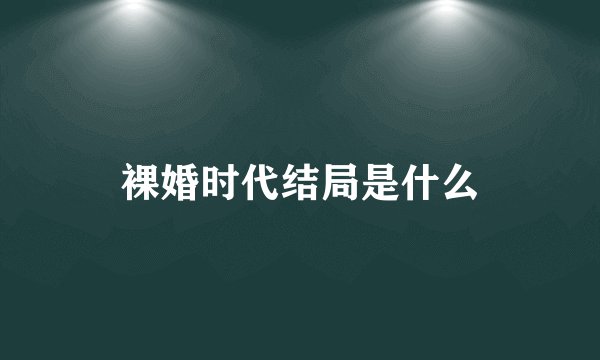 裸婚时代结局是什么