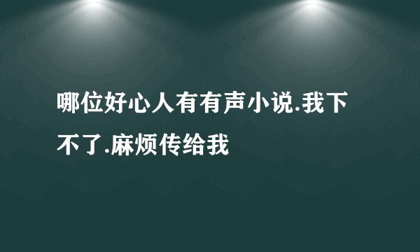 哪位好心人有有声小说.我下不了.麻烦传给我