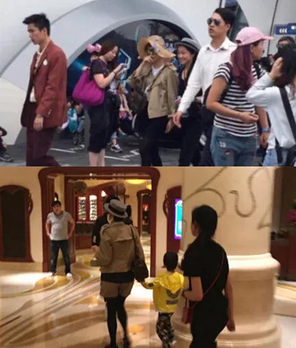 孙俪儿女游迪士尼照曝光 一家四口温馨出游